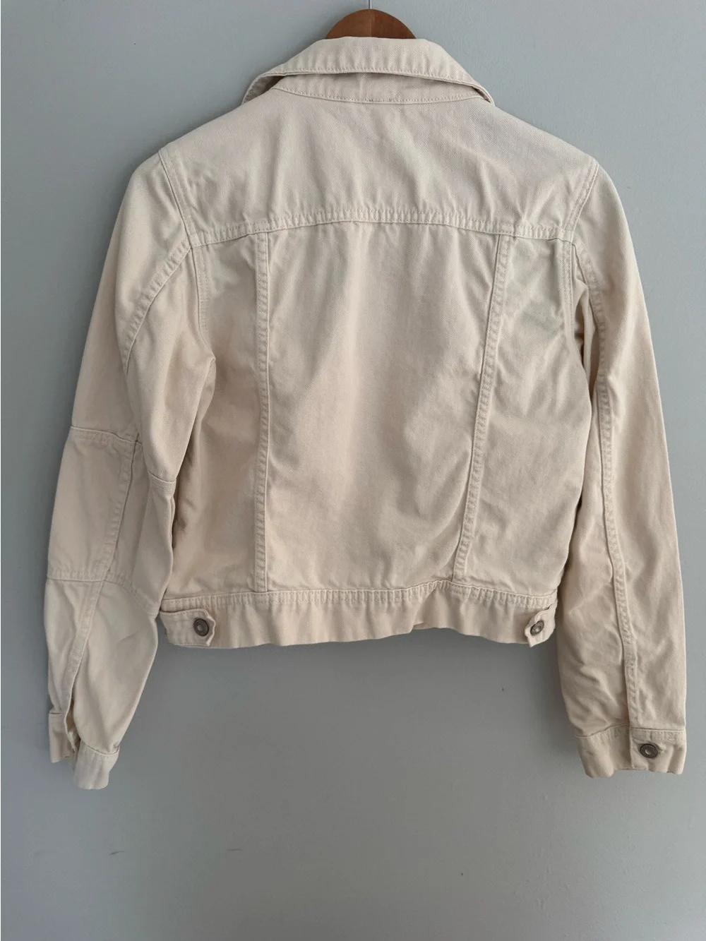 Free People Nikita Cropped Denim Jacket Cream Small - Picture 3 of 5